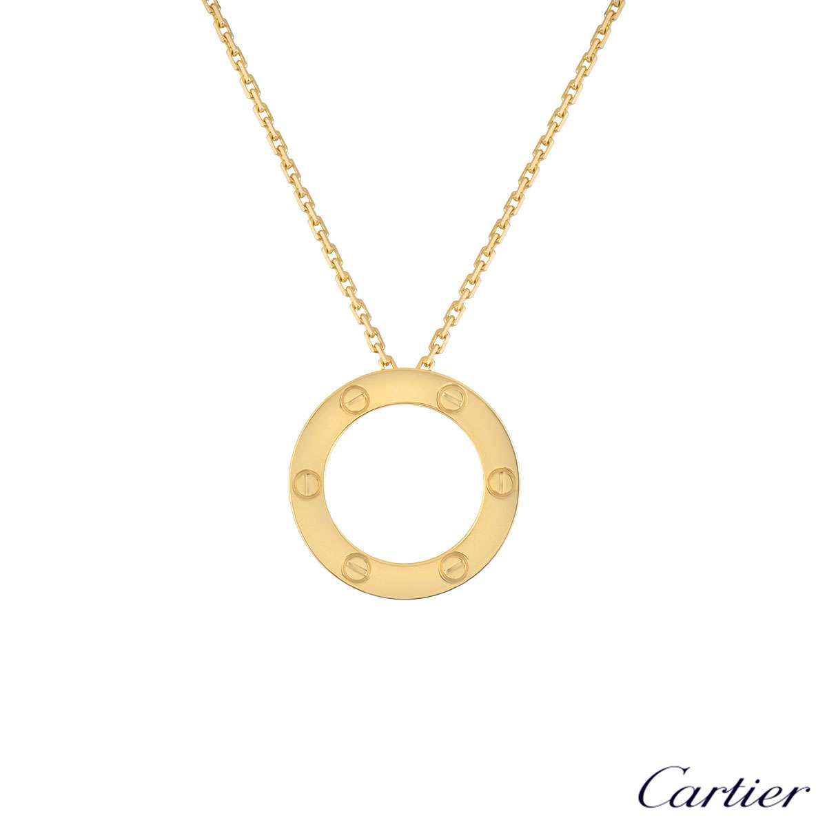 cartier love necklace yellow